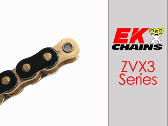 Vortex Racing EK 525 ZVX3 Chain 150 Link Rivet Master Black Gold