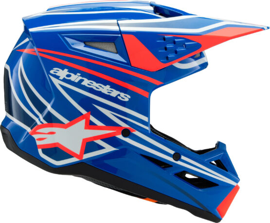 Alpinestars SM3 Youth Wurx Helmet YS Blue/Red/White/Black - Image 7