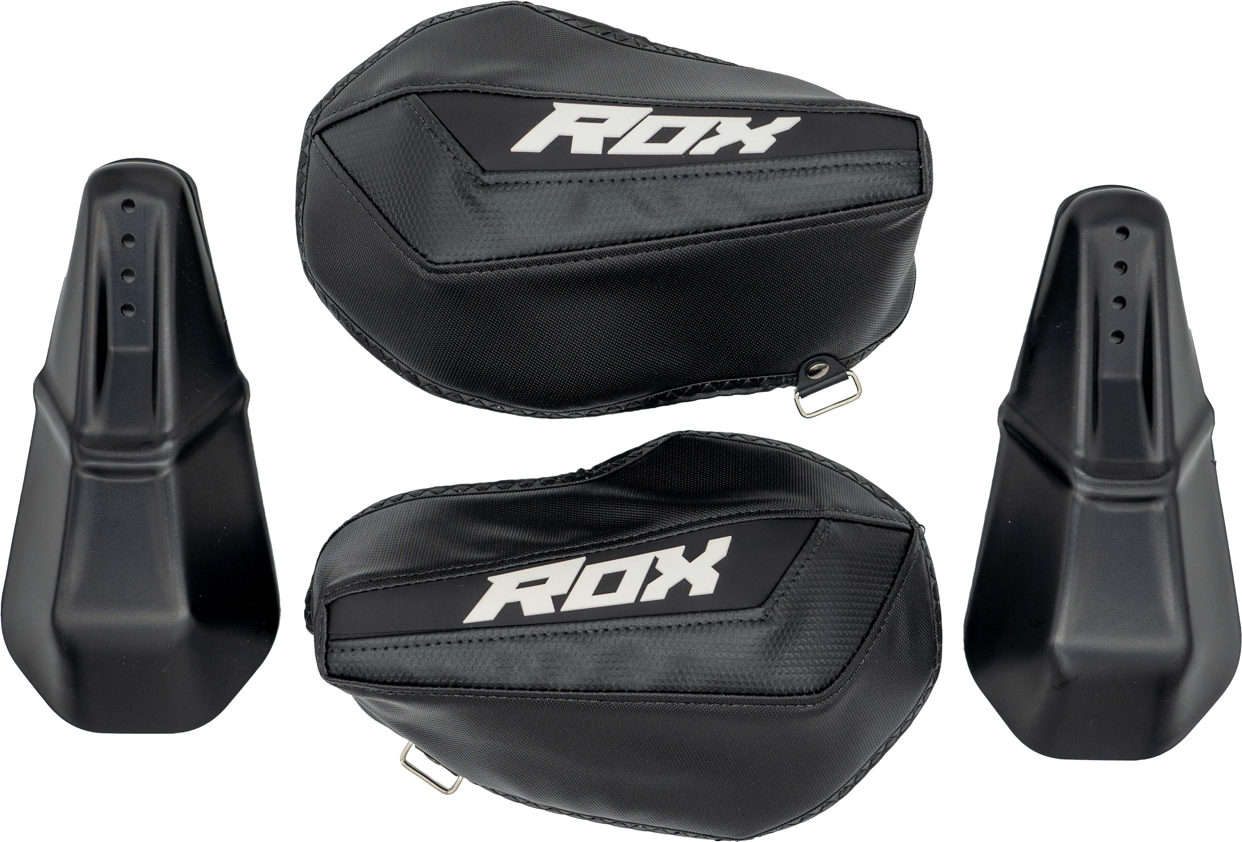 Rox Speed FX Gen 3 Flex-Tec Handguards Black/White Universal Pair - Image 5