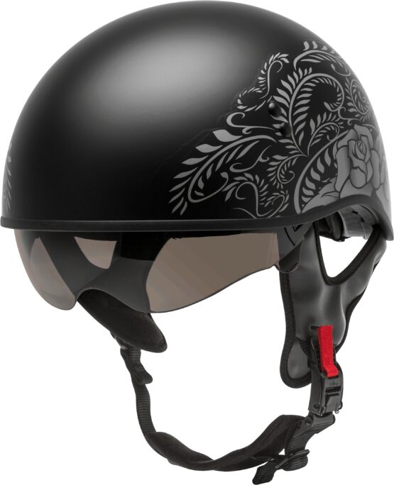 GMAX HH-65 Half Helmet Rose Naked Matte Black/Silver XS - Image 5