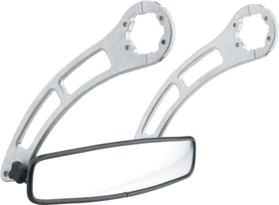 Beard 14" Rear View Mirror Kit Chrome Wide Angle Clamp-On Silver Fits Wildcat