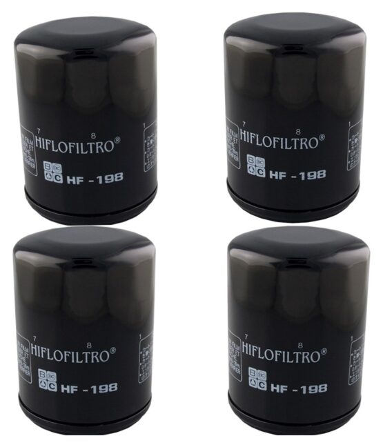 HF198 Oil Filter - Black - 4 Pack