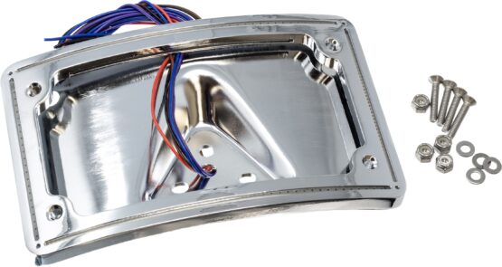 Letric Lighting Perfect Plate Light Chrome Curved License Plate Frame Universal