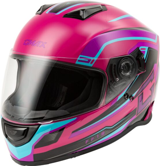 GMAX FF-18 Drift Helmet Pink/Blue/Black XL