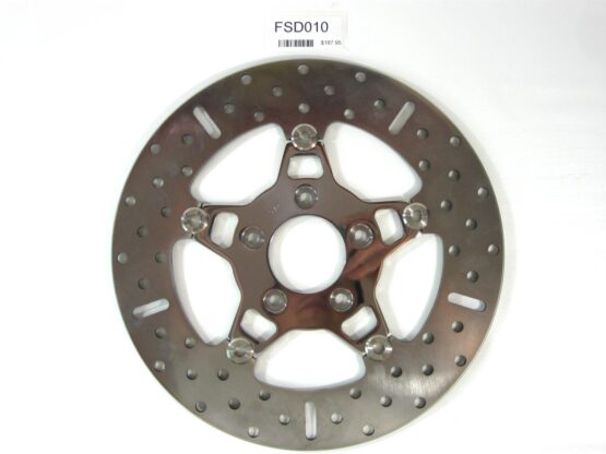 5 Button Floating Brake Rotors - Polished Center Front Set - Image 2