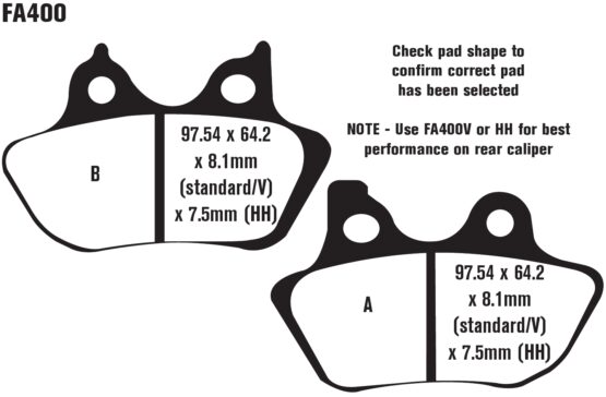 V Series Brake Pads - Set of 3 For Front & Rear - Image 4