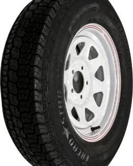 AWC Trailer Tire and 8 Spoke Steel Wheel Assembly White