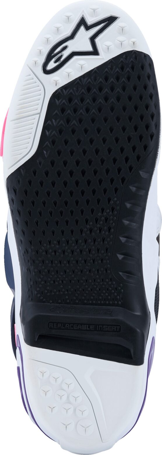 Alpinestars Tech 10 Boots White Violet Navy Pink Fluo US 8 - Image 7