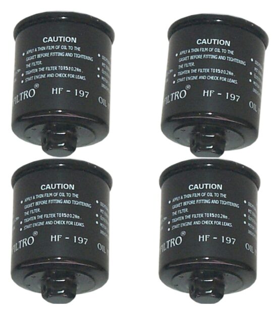 HF197 Oil Filter - Black - 4 Pack