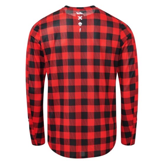USWE Flannel Long Sleeve Off-Road Jersey Flame Red Medium - Image 4