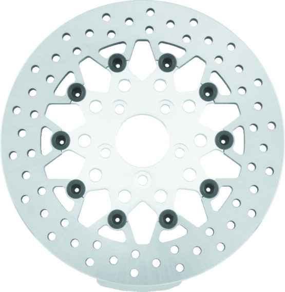 TwinPower Rear 11.8in Floating Rotor Mesh Silver For 08-Up FLH FLT