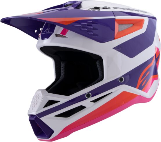 Alpinestars SM3 Heat Helmet Gloss White/Purple/Pink XL