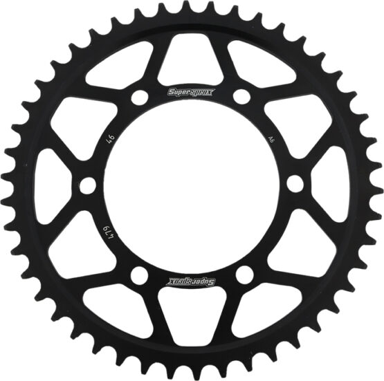 Supersprox Steel Rear Sprocket 46T Black 530 Fits 85-16 Kawa Suz Yam