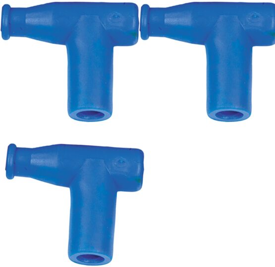 T Type Spark Plug Cap / Boot Blue, 5k Ohm 3-Pack