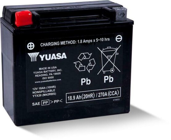 Yuasa YTX20 Maintenance Free AGM 12V Battery - Image 3