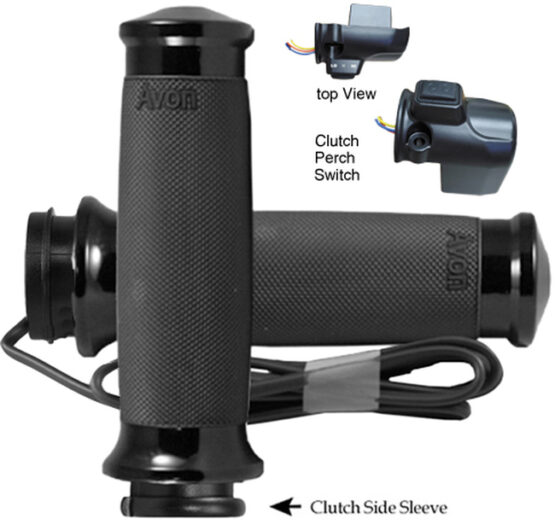 Avon Custom Contour FBW Heated Grips Black For 15-Up Harley Road Glide
