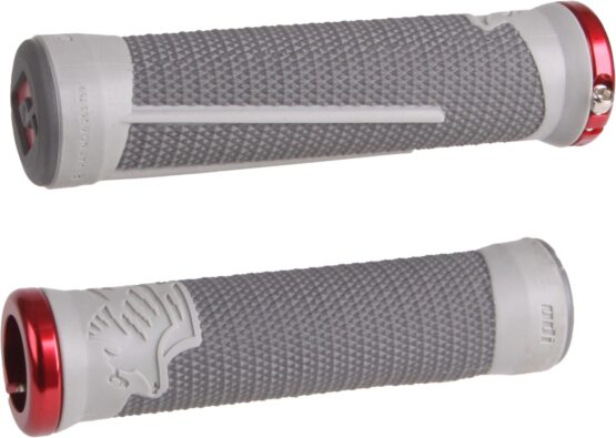 ODI AG-2 V2 BMX Grips Graphite Cool Grey Red