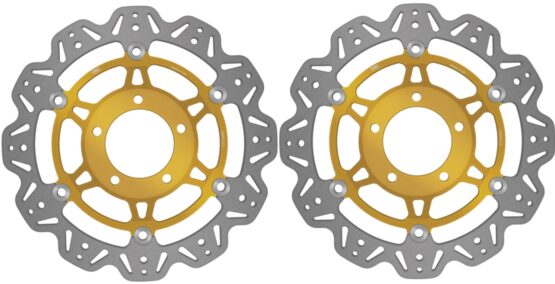 VEE Style Brake Rotors - Gold Center Front Set