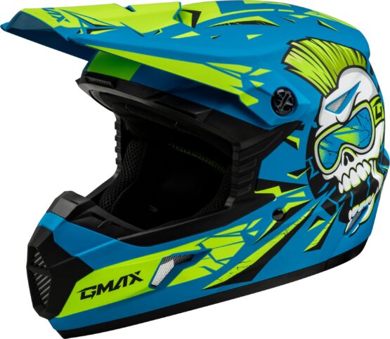 GMAX MX-46Y Unstable Youth Helmet Matte Blue/Green Medium
