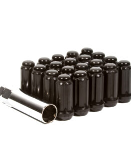 Lug Nut Kit - Spline - 14x1.5 - 6 Lug Kit - Black