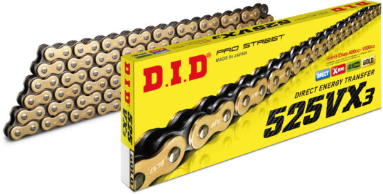 DID 525VX3 110 Link Gold/Black X-Ring Chain