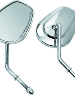 Biker's Choice Chrome Tapered Short Stem Mirrors Pair