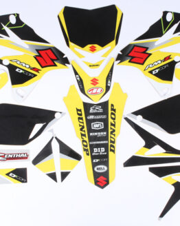 Suzuki Raceline Graphics Kit Black Backgrounds Fits 10-17 RMZ250