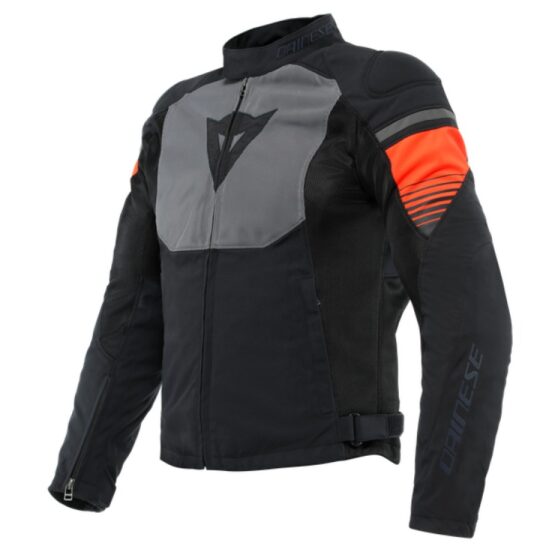 Dainese Air Fast Tex Jacket Black Gray Fluorescent Red Size 46