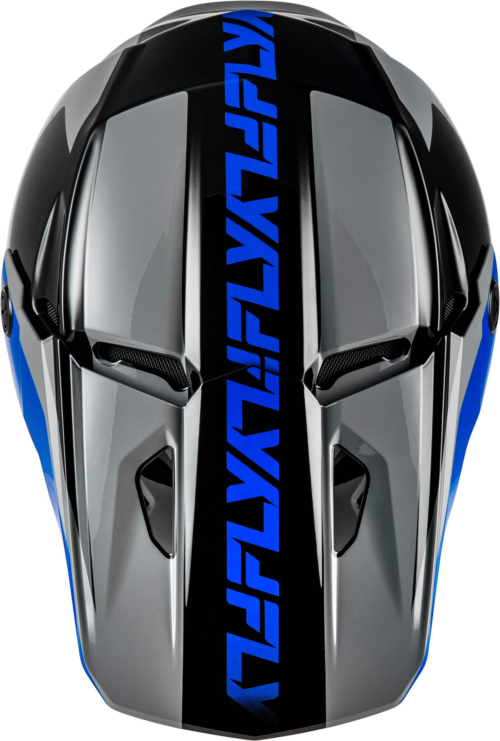 Fly Racing Kinetic Crest Helmet Grey/Black/Blue XL - Image 4