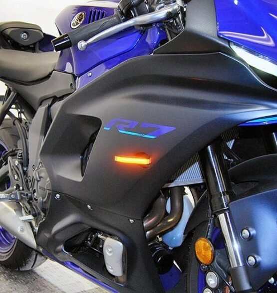 New Rage Cycles Front LED Turn Signals Black Fits 21-24 Yamaha R7