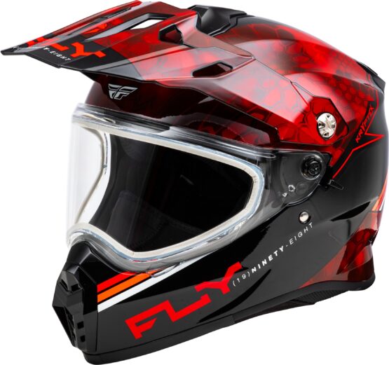 Fly Racing Trekker CW Conceal Helmet Red/Black XL Dual Shield