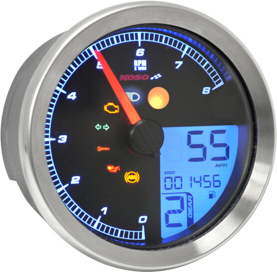Silver Bezel Tnt-B Multi-function Speedo & Tach Gauge