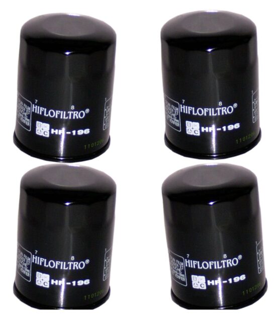 HF196 Oil Filter - Black - 4 Pack