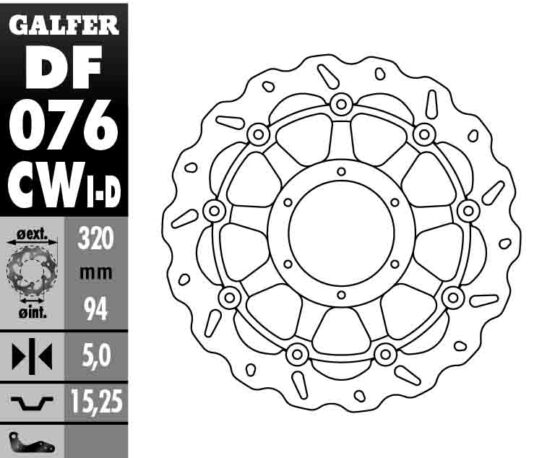 Floating Wave Front Brake Rotor - Left - Image 2