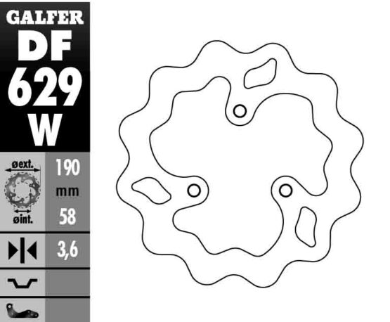 190mm x 3.8mm Standard Solid Mount Wave Brake Rotor - Image 2