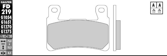 "Green" Aramid Compound Front Brake Pads (Per Caliper) - Image 2