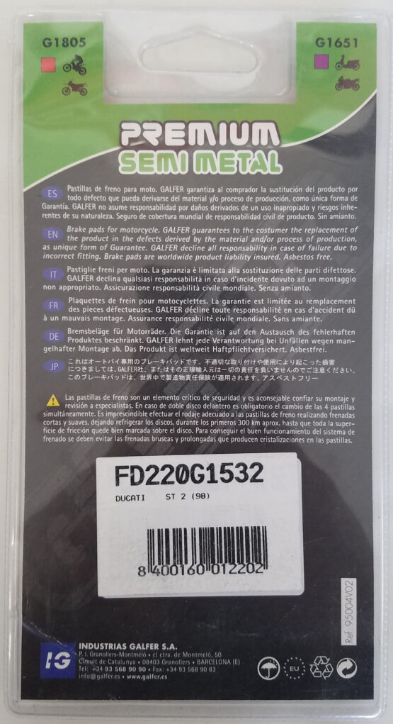 Aramid Semi Metallic Compound 1532 Brake Pads - Image 2