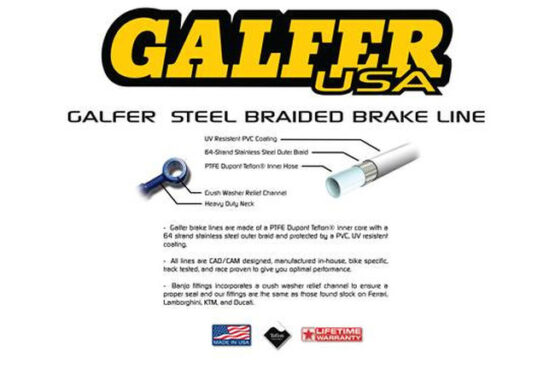 +4" Front Stainless Steel Brake Lines - Black Lines & Standard Banjos - Image 2