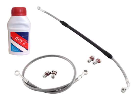 CR ROUTING ON FRONT Front & Rear Stainless Steel Brake Line Kit