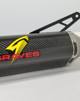 Graves Carbon Fiber 3/4 Slip-On Exhaust Black Fits 17-20 Aprilia RSV4