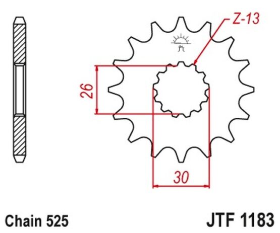 Front Steel Countershaft Sprocket - 17 Tooth 525 - Image 3