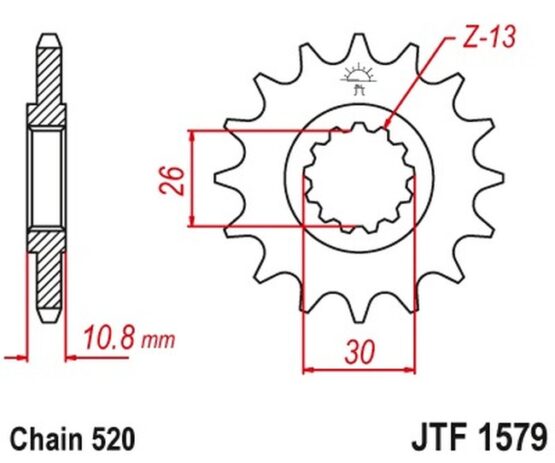Front Steel Countershaft Sprocket - 15 Tooth 520 Chain Conversion - Image 3