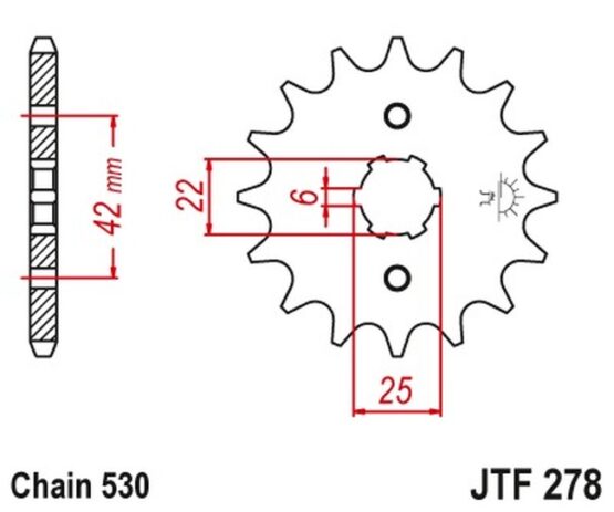 Front Steel Countershaft Sprocket - 14 Tooth 530 - Image 2