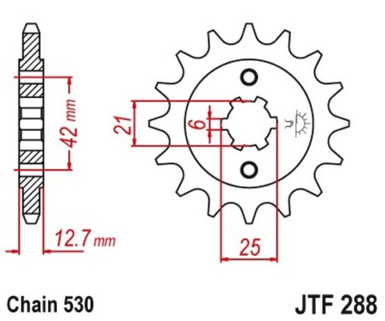 Front Steel Countershaft Sprocket - 18 Tooth 530 - Image 3