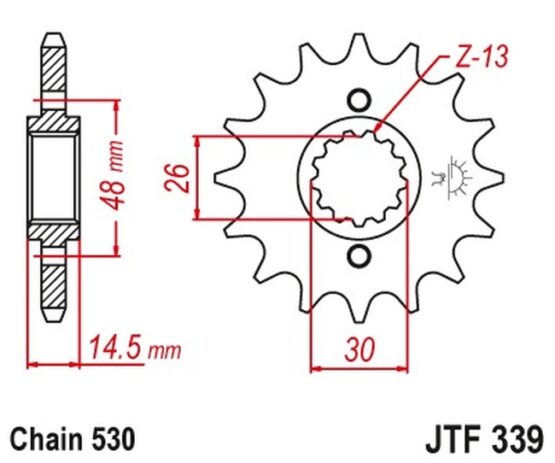 Front Steel Countershaft Sprocket - 17 Tooth 530 - Image 3