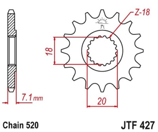 Front Steel Countershaft Sprocket - 11 Tooth 520 - Image 3