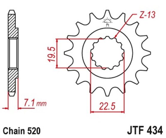 Front Steel Countershaft Sprocket - 15 Tooth 520 - Image 3