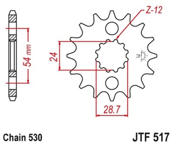 Front Steel Countershaft Sprocket - 16 Tooth 530 - Image 3