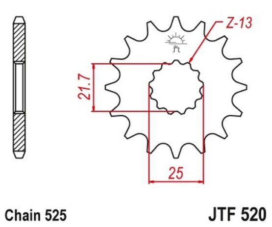 Front Steel Countershaft Sprocket - 16 Tooth 525 - Image 3