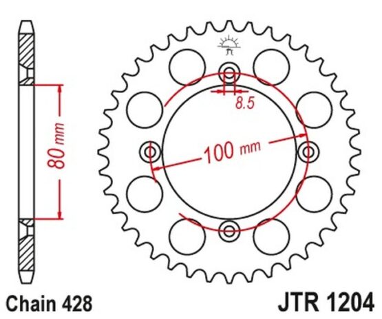 Steel Rear Sprocket - 49 Tooth 428 - Image 2